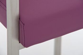 Tabouret de bar Atlantic violet 54x49,5x97 cuir artificiel violet acier inoxydable 3