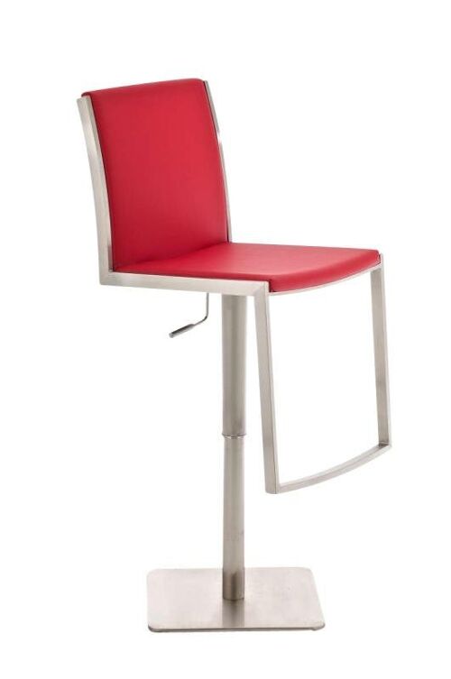 Barkruk ECO rood 43x42x91 rood kunstleer roestvrij staal