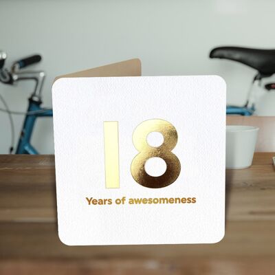 18 Years of Awesomeness18th Birthday Card