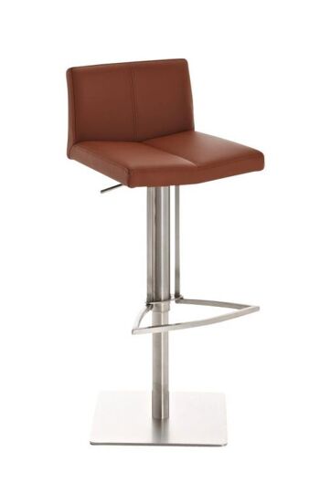 Tabouret de bar Brisbane marron clair 38x40x77,5 métal marron clair Métal chromé 1