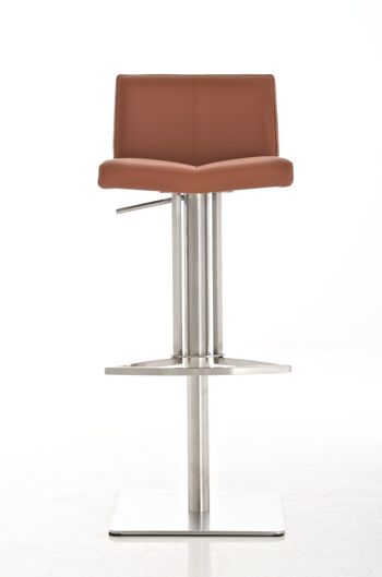 Tabouret de bar Brisbane marron clair 38x40x77,5 métal marron clair Métal chromé 2