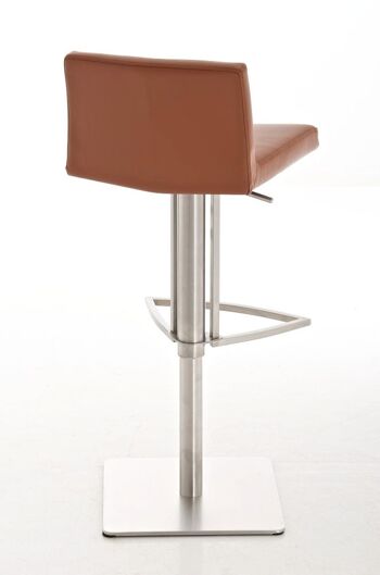 Tabouret de bar Brisbane marron clair 38x40x77,5 métal marron clair Métal chromé 3