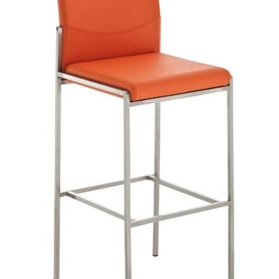 Sgabello bar Torino E similpelle arancio 45x43x106 similpelle arancio acciaio inox