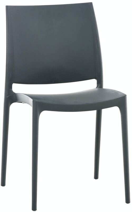 MAYA stoel donker grijs 50x44x81 donker grijs plastic plastic