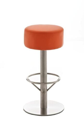 Tabouret de bar Pisa E76 orange 38x38x76 métal simili cuir orange 1