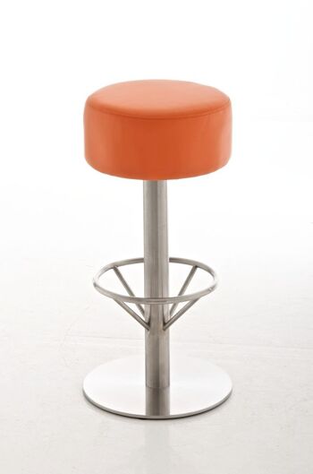 Tabouret de bar Pisa E76 orange 38x38x76 métal simili cuir orange 5