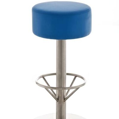 Sgabello da bar Pisa E76 blu 38x38x76 metallo similpelle blu