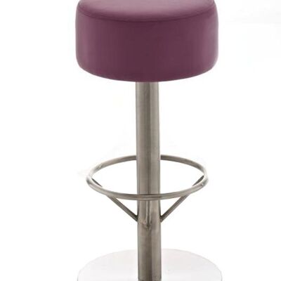 Tabouret de bar Pisa E76 violet 38x38x76 métal simili cuir violet