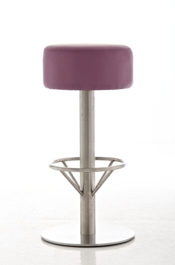 Tabouret de bar Pisa E76 violet 38x38x76 métal simili cuir violet 5