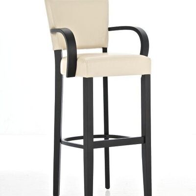 Taburete de bar Ethel con reposabrazos negro/crema 43x42,5x112 negro/crema Wood Wood