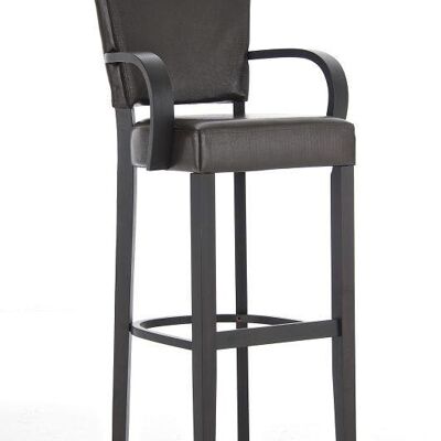 Sgabello bar Ethel con braccioli marrone nero 43x42,5x112 marrone nero Wood Wood