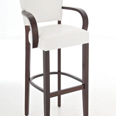 Barkruk Ethel met armleuningen cappuccino/wit 43x42,5x112 cappuccino/wit Hout Hout