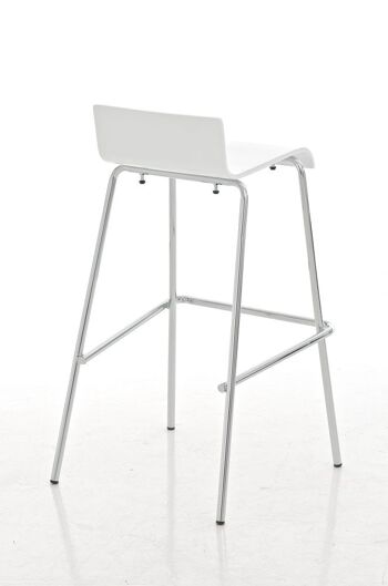 Tabouret de bar Messina blanc mat 50x48x88 cuir artificiel blanc mat Métal chromé 3