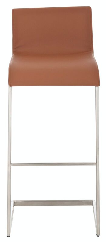 Tabouret de bar Newport marron clair 50x40x96 cuir artificiel marron clair acier inoxydable 2