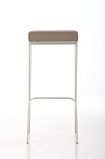 Tabouret de bar Leeds boue 36x35,5x80 boue cuir artificiel acier inoxydable 2