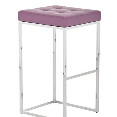 Taburete de bar Lugano C77 violeta 45x41x77 cuero artificial violeta Metal cromado