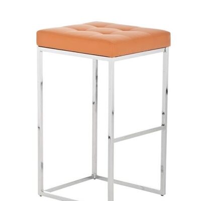 Bar stool Lugano C77 orange 45x41x77 orange leatherette Chromed metal