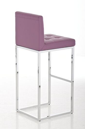 Tabouret de bar Edinburgh C77 violet 45x41x103,5 cuir artificiel violet Métal chromé 3