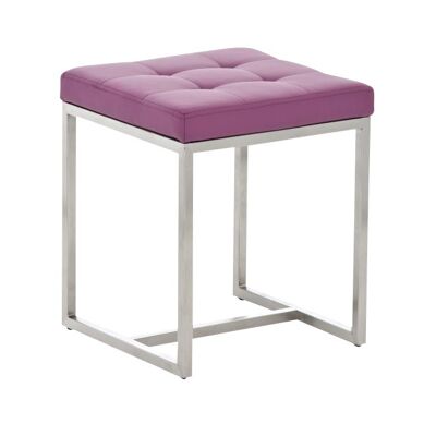 Barci Hocker lila 40x40x48 lila Kunstleder Edelstahl