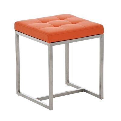 Sgabello Barci arancio 40x40x48 similpelle arancio acciaio inox