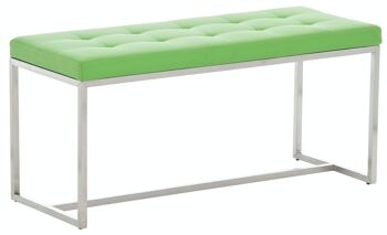 Banc Barci végétal 40x100x48 cuir artificiel végétal acier inoxydable 1