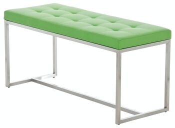 Banc Barci végétal 40x100x48 cuir artificiel végétal acier inoxydable 3