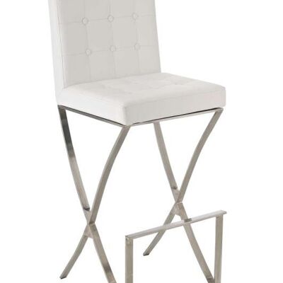 Sgabello da bar Ballina E85 bianco 53x45x115 bianco ecopelle acciaio inossidabile