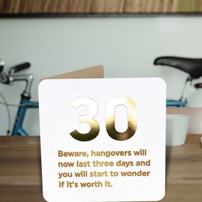 30 Hangovers30th Birthday Card