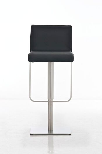 Tabouret de bar Limon E noir 46x41x80 cuir artificiel noir acier inoxydable 3