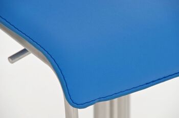 Tabouret de bar Limon E bleu 46x41x80 cuir artificiel bleu acier inoxydable 4