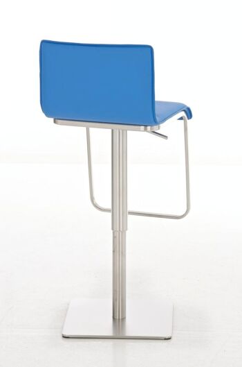 Tabouret de bar Limon E bleu 46x41x80 cuir artificiel bleu acier inoxydable 7