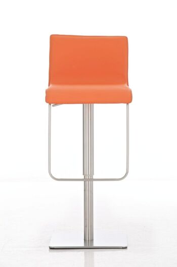 Tabouret de bar Limon E orange 46x41x80 simili cuir orange acier inoxydable 2