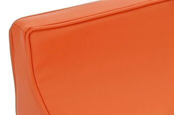 Tabouret de bar Graz orange 44x44x90 cuir artificiel orange acier inoxydable 4