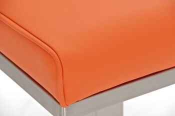 Tabouret de bar Graz orange 44x44x90 cuir artificiel orange acier inoxydable 5