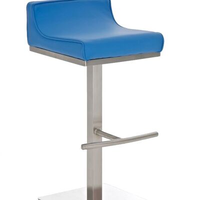 Tabouret de bar Graz bleu 44x44x90 cuir artificiel bleu acier inoxydable