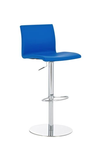 Tabouret de bar Salina bleu 50x45x84 simili cuir bleu Métal chromé 1