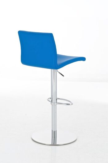 Tabouret de bar Salina bleu 50x45x84 simili cuir bleu Métal chromé 3