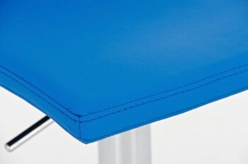 Tabouret de bar Salina bleu 50x45x84 simili cuir bleu Métal chromé 5