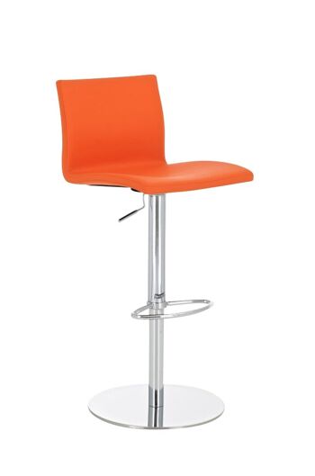 Tabouret de bar Salina orange 50x45x84 simili cuir orange Métal chromé 1