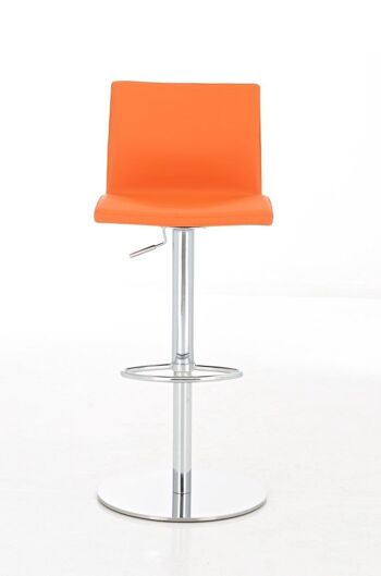 Tabouret de bar Salina orange 50x45x84 simili cuir orange Métal chromé 2