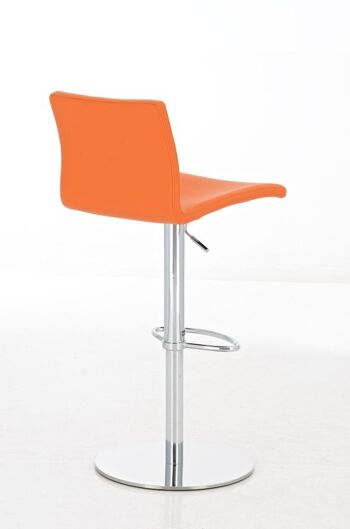 Tabouret de bar Salina orange 50x45x84 simili cuir orange Métal chromé 3