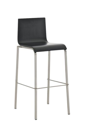 Tabouret de bar Avola bois E76 noir Matt 51x43x101 noir Matt Wood acier inoxydable 1