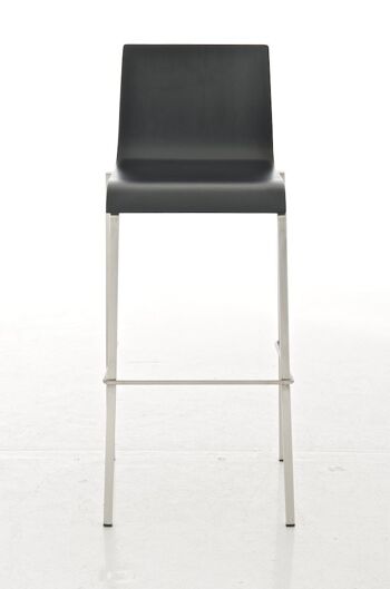 Tabouret de bar Avola bois E76 noir Matt 51x43x101 noir Matt Wood acier inoxydable 2