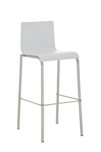 Tabouret de bar Avola bois E76 blanc mat 51x43x101 blanc mat Bois acier inoxydable 1