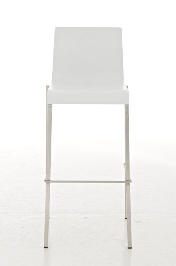 Tabouret de bar Avola bois E76 blanc mat 51x43x101 blanc mat Bois acier inoxydable 2