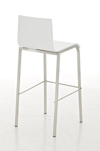 Tabouret de bar Avola bois E76 blanc mat 51x43x101 blanc mat Bois acier inoxydable 3