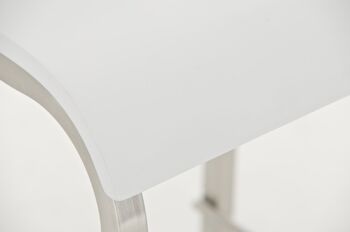 Tabouret de bar Avola bois E76 blanc mat 51x43x101 blanc mat Bois acier inoxydable 7