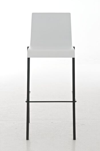 Tabouret de bar Avola bois B76 blanc mat 51x43x101 blanc mat Wood Metal noir mat 2