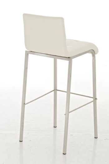 Tabouret de bar Avola cuir E78 crème 51x43x103 similicuir crème acier inoxydable 3