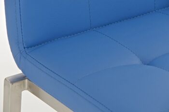 Tabouret de bar Avola cuir E78 bleu 51x43x103 cuir artificiel bleu acier inoxydable 4